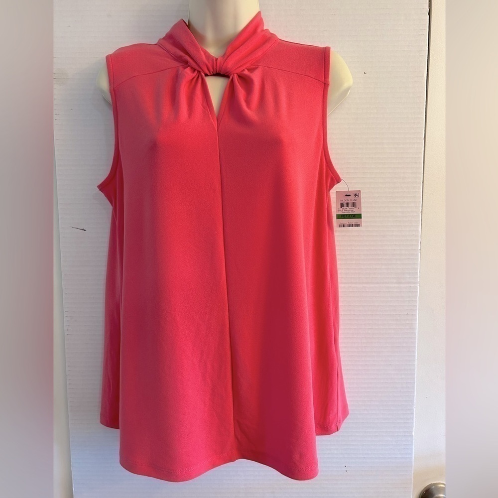 Alfani Petite twist neck & key hole cut out detail knit top Sz LP NWT.  M12